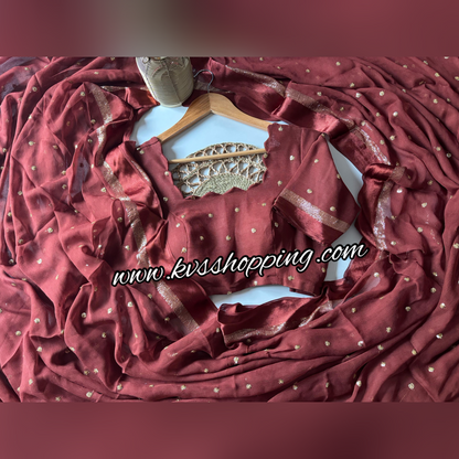 Georgette saree with stitched blouse