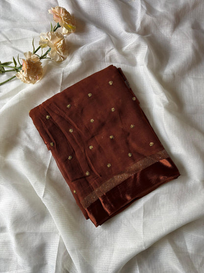 Georgette saree with stitched blouse