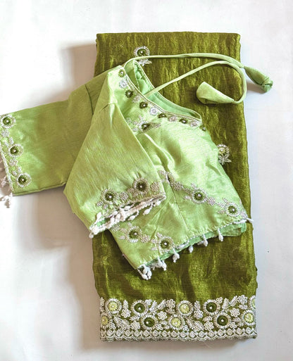 Desginer saree with stitched blosue