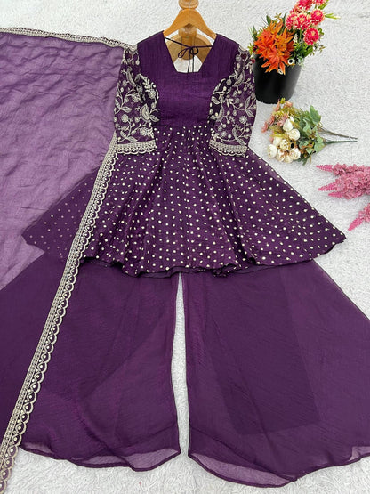 3 Pieces set Anarkali Gown dancing  sets