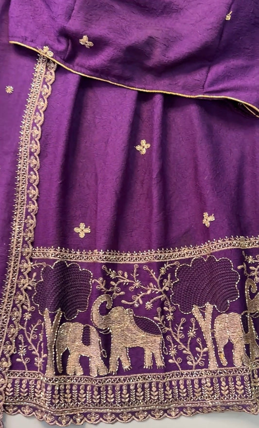 Elephant handwork cutwork Lehenga