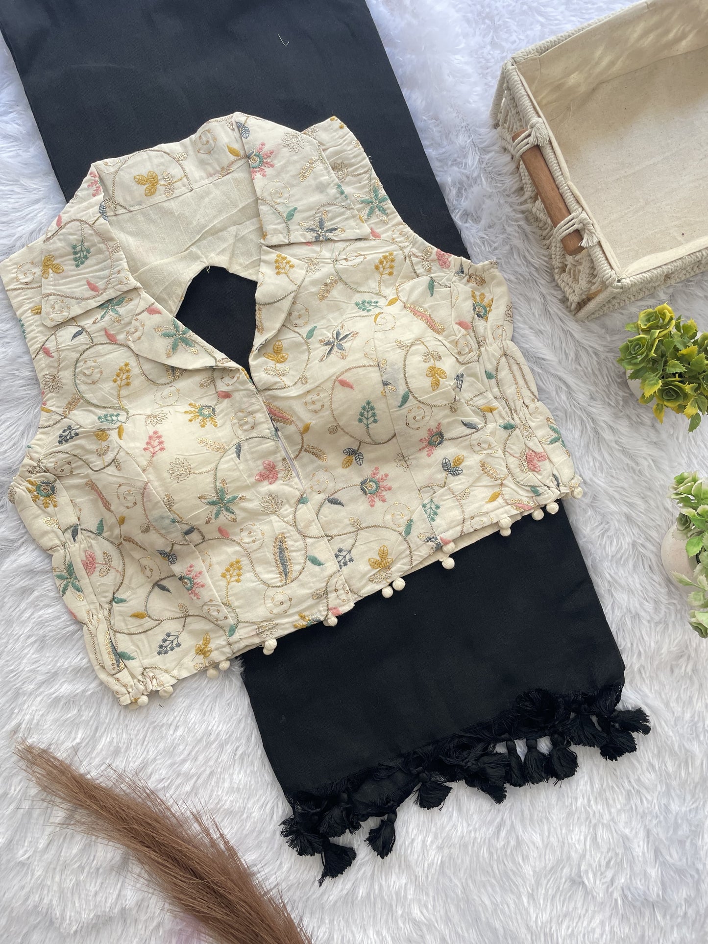 Khadi cotton budget sarees with stretchable stitched blouse