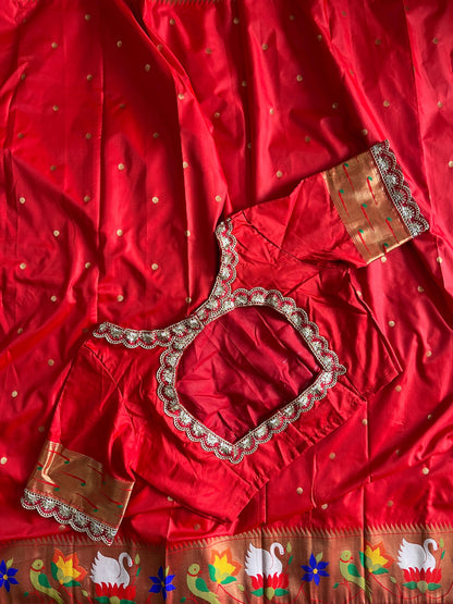 Banarasi Paithani saree with stitched blouse