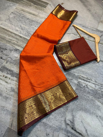 Vintage Checks  trending tradition saree