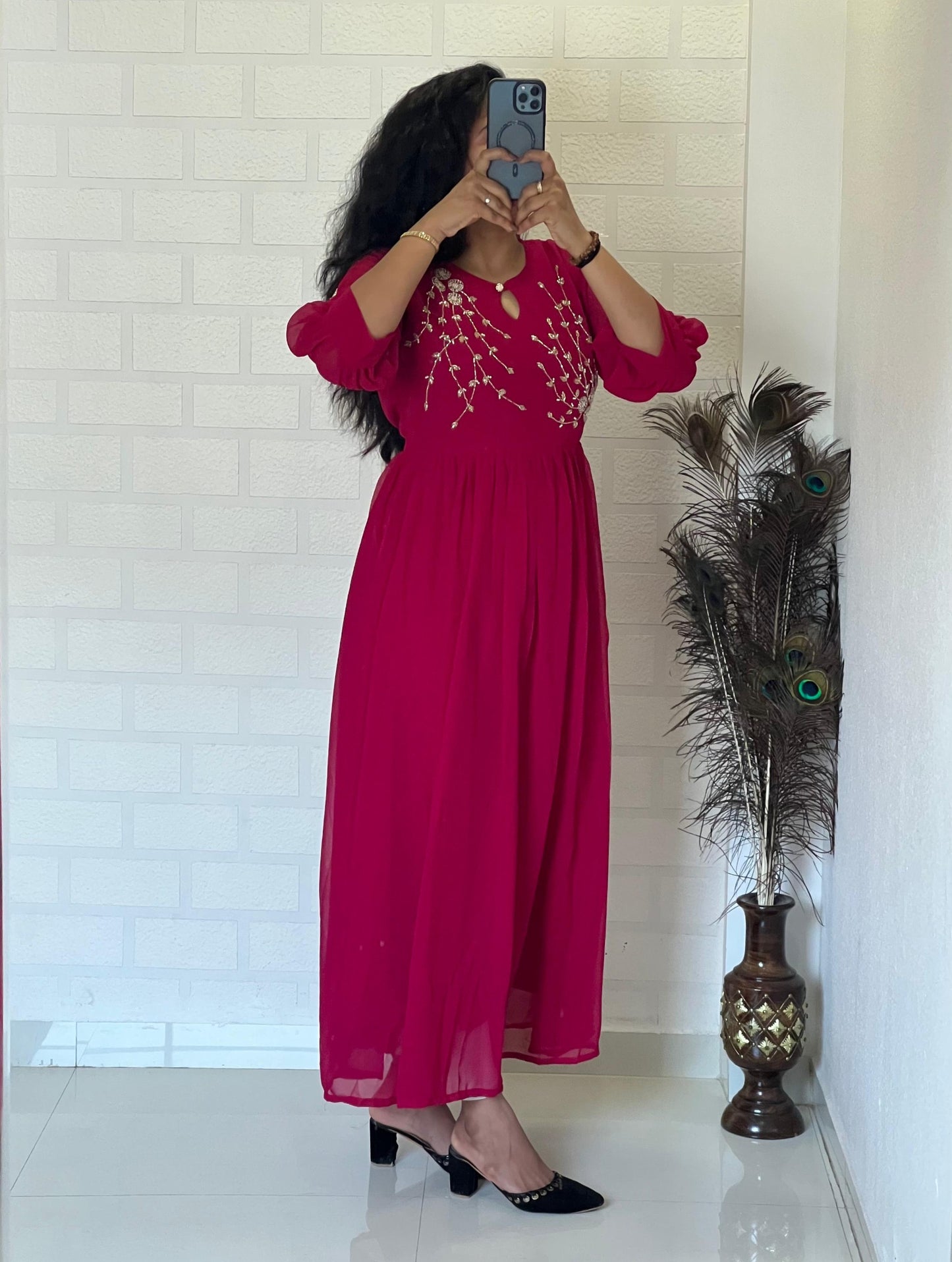 Georgette handwork kurtis