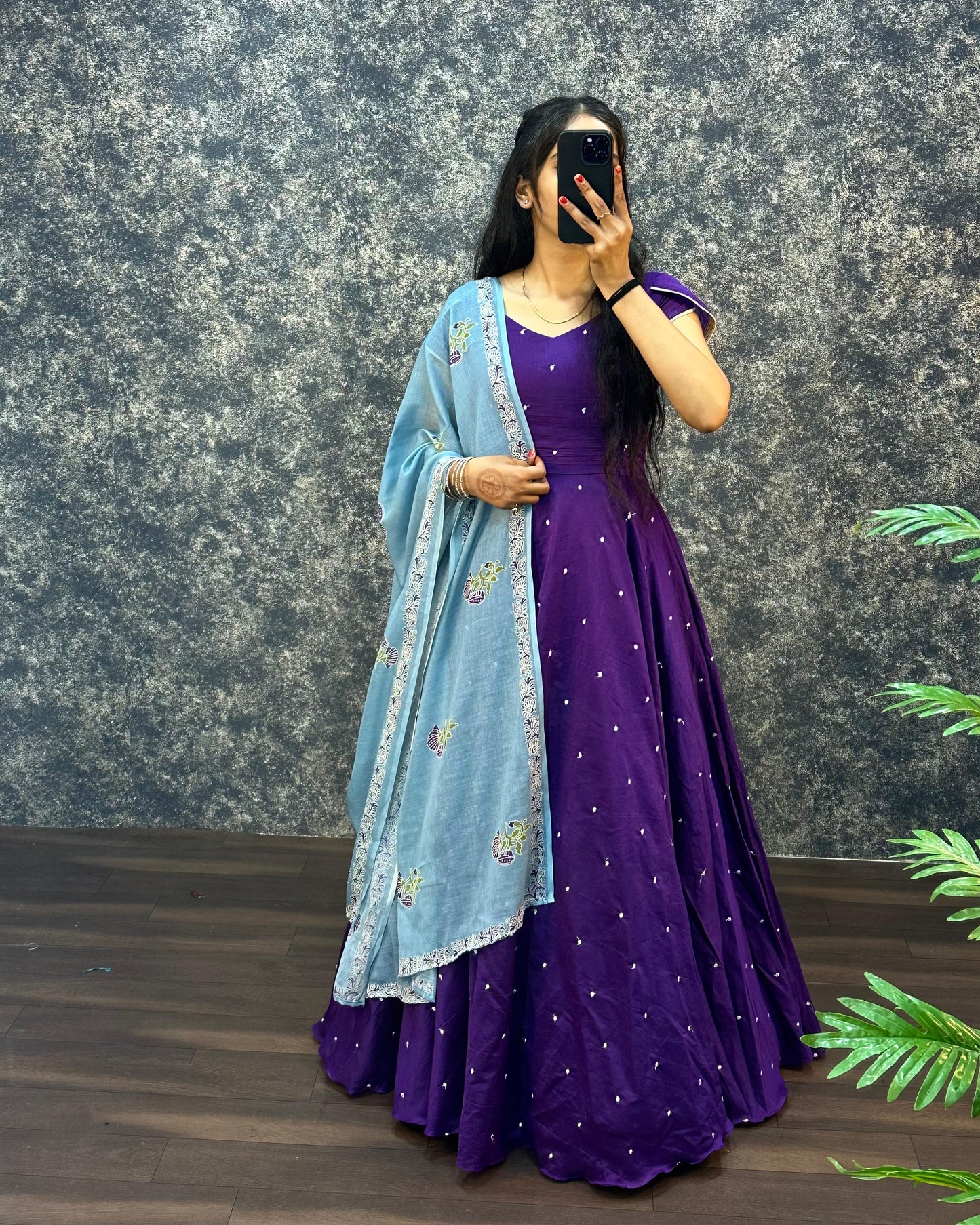 2 In One Long Frock With Dupatta