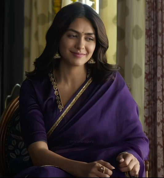Celebrity Inspired Handcrafted saree with stitched blouse Luxe