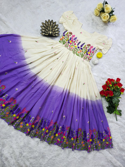 Cora cotton embroidered padding gowns