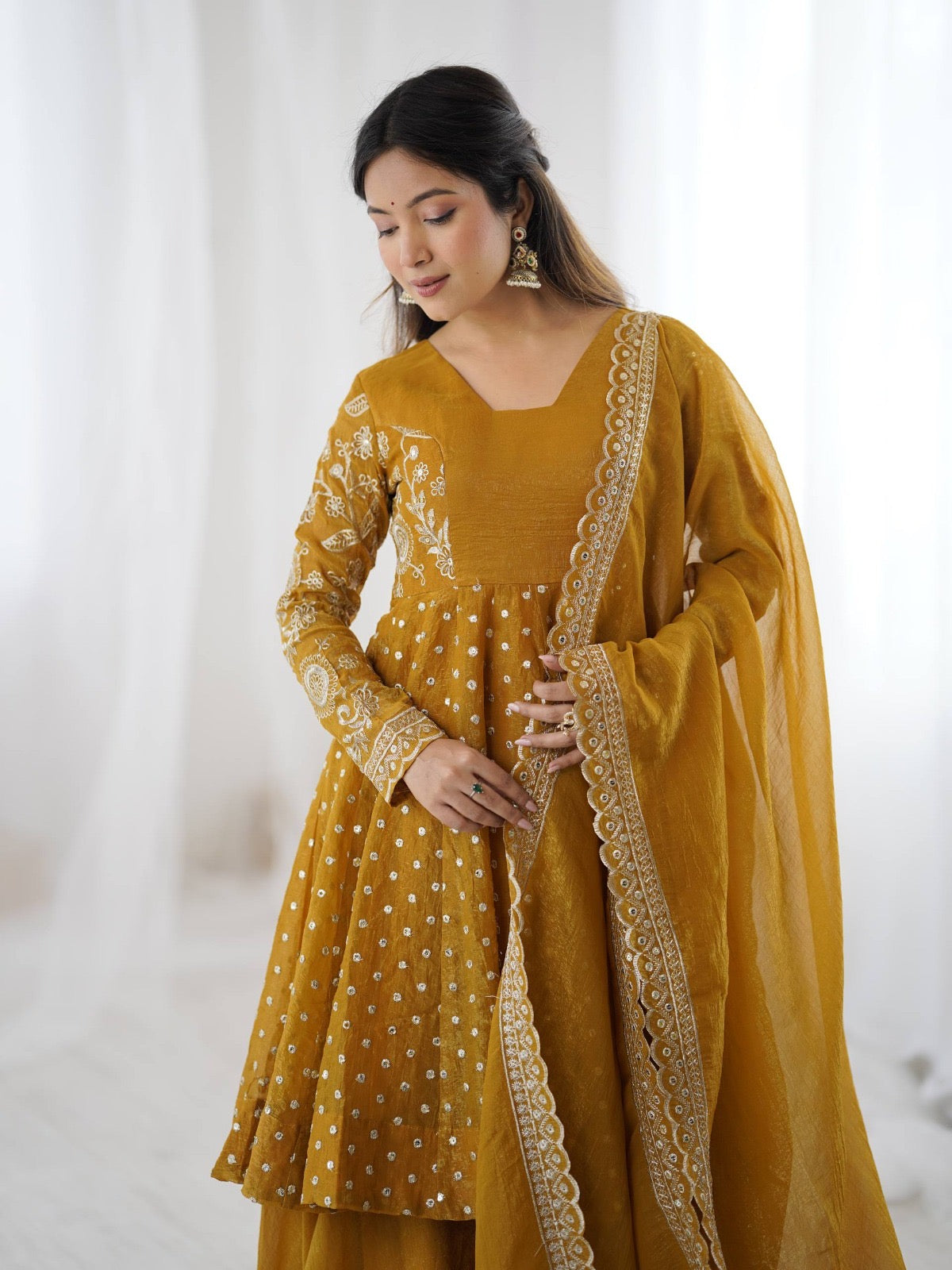 3 Pieces set Anarkali Gown dancing  sets