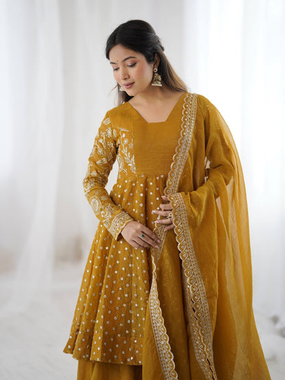 3 Pieces set Anarkali Gown dancing  sets