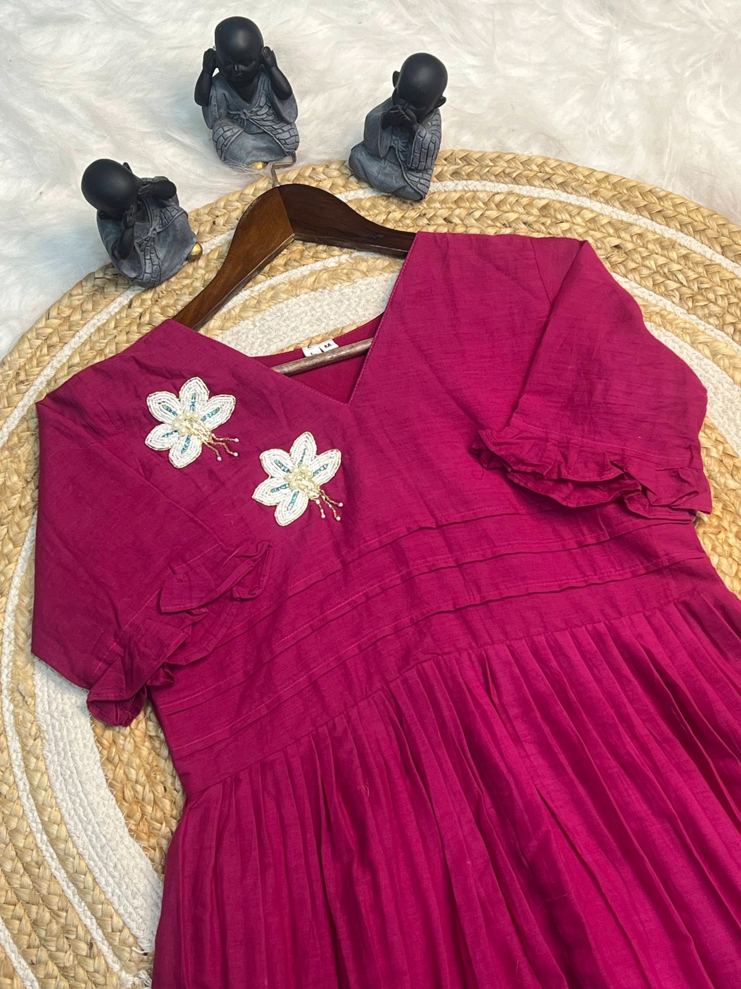 Hand work Mul Cotton party wear gowns