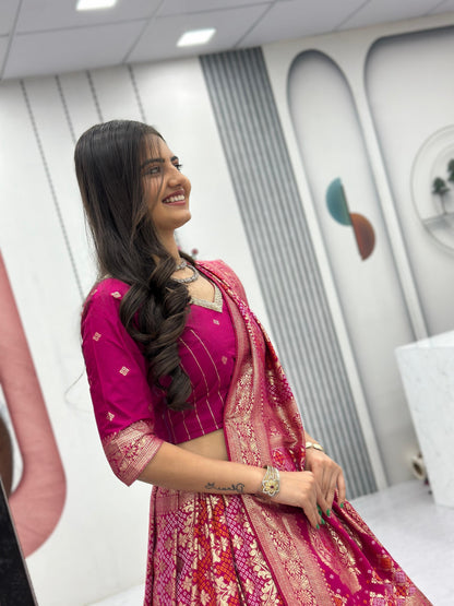 Trending  Concept lehenga with Banarasi saree