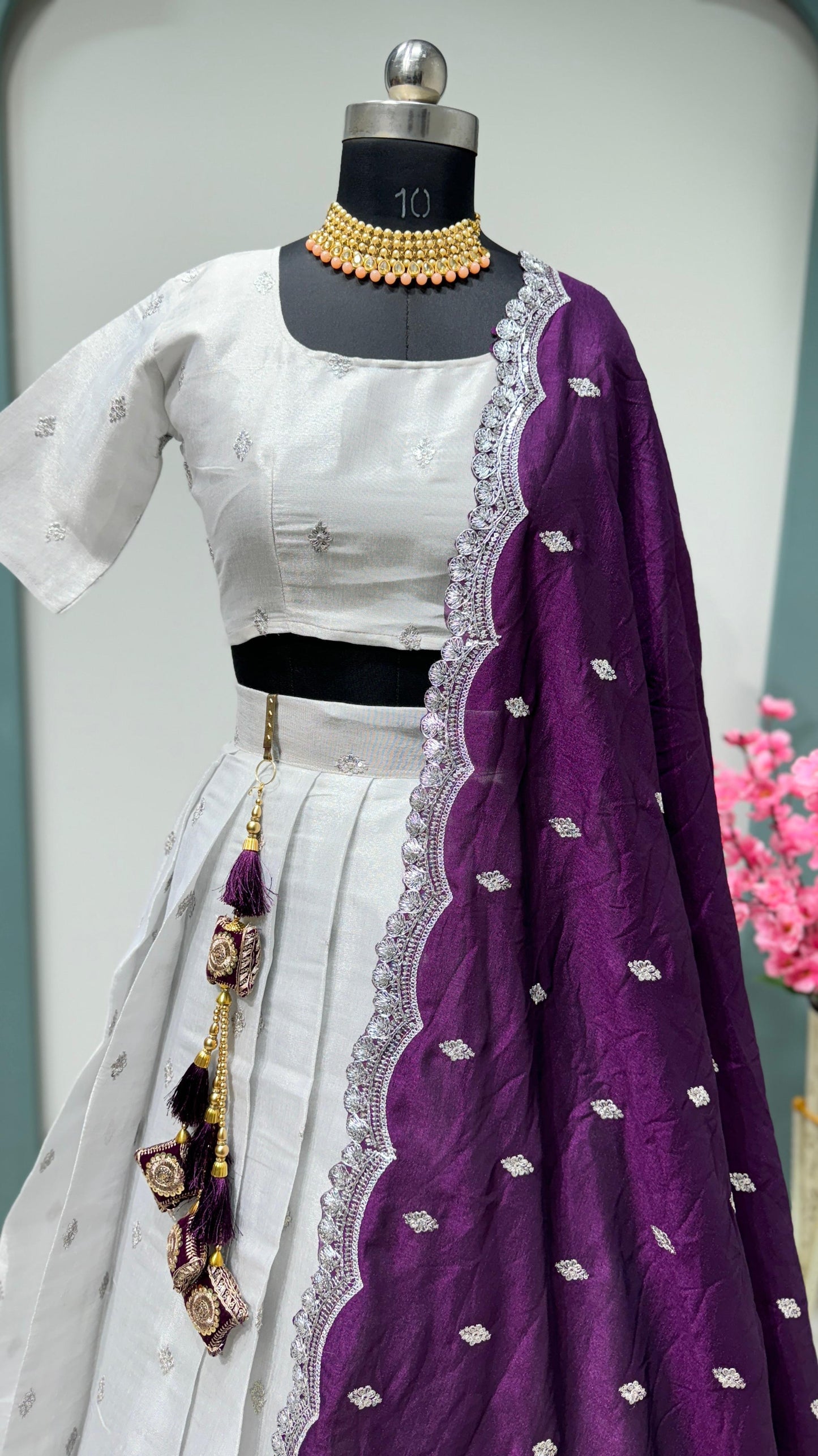 Desginer Lehenags With Cutwork Dupattas