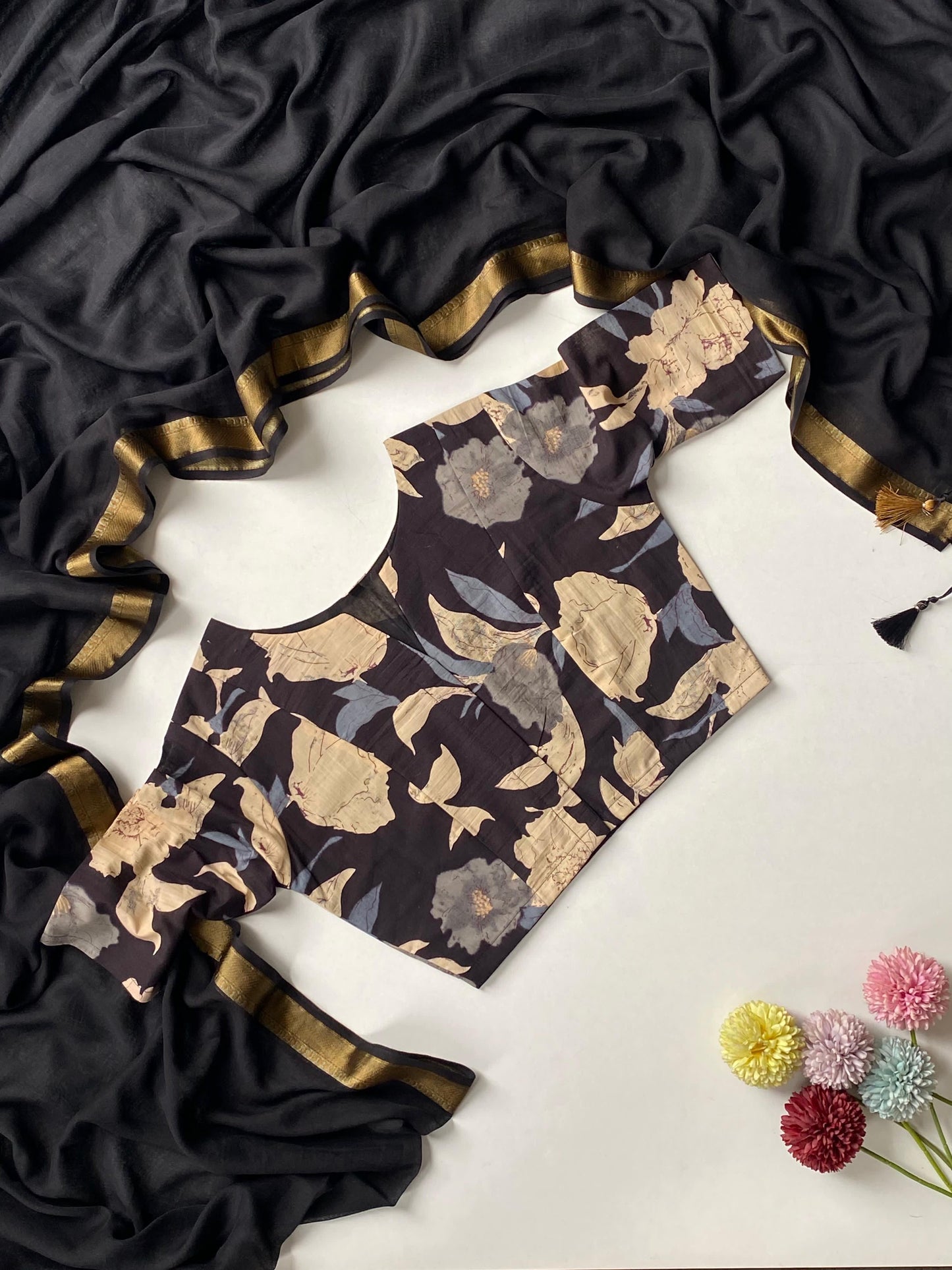 Pure Mul Cotton With stitched blouse