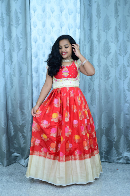 Pure Zardosi with cutdana kids lehenga