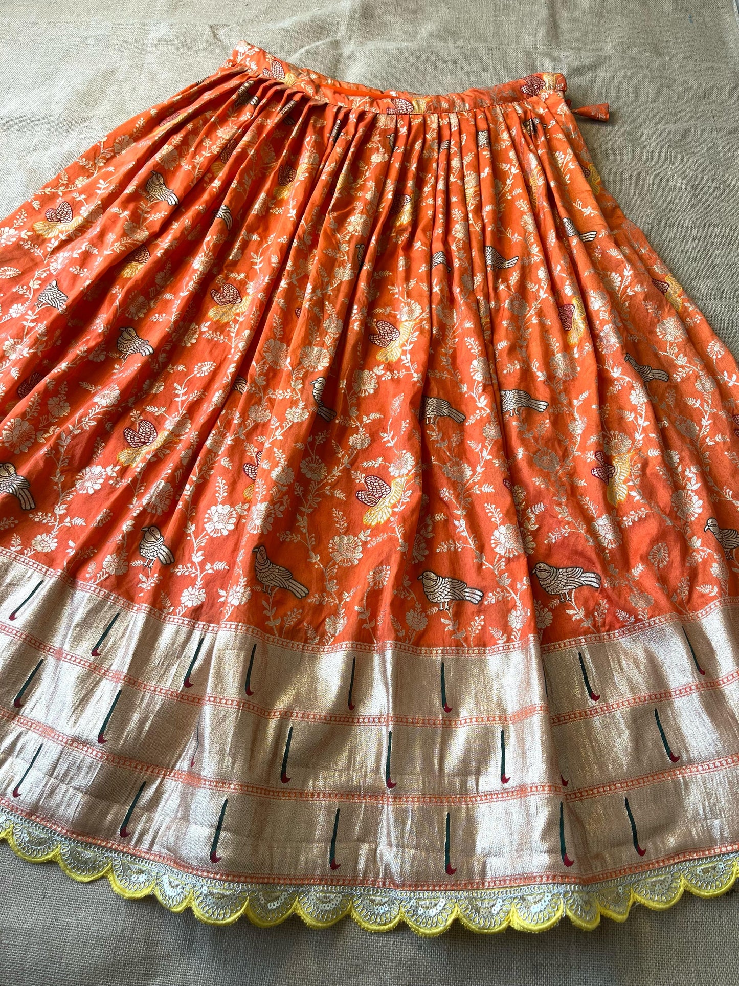 Flower Concept with Muniya paithani border fully stitched lehengas
