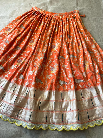 Flower Concept with Muniya paithani border fully stitched lehengas