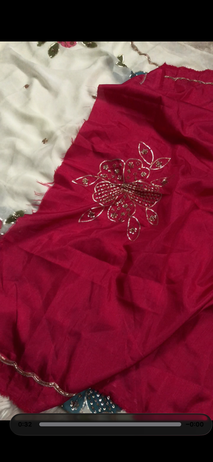 Hand brush painted rangoli silk trending saree