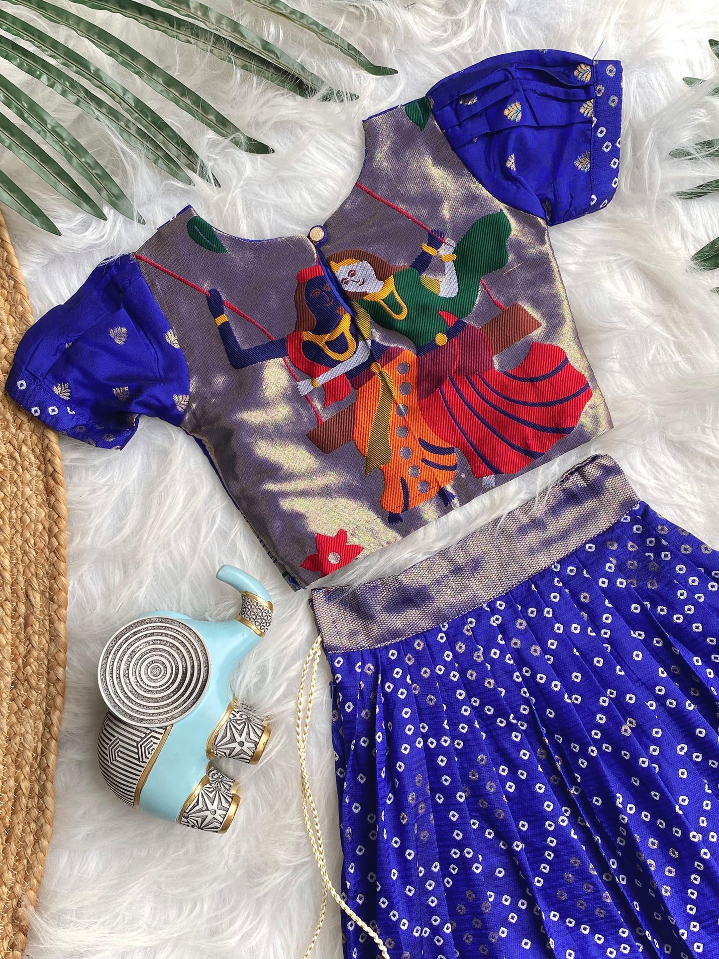 Bandhani with Radha Krishna Set for kids