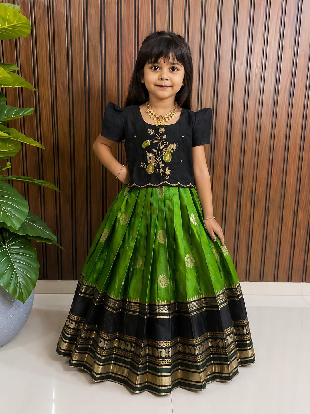 Kids special cute weaving with work blouses
