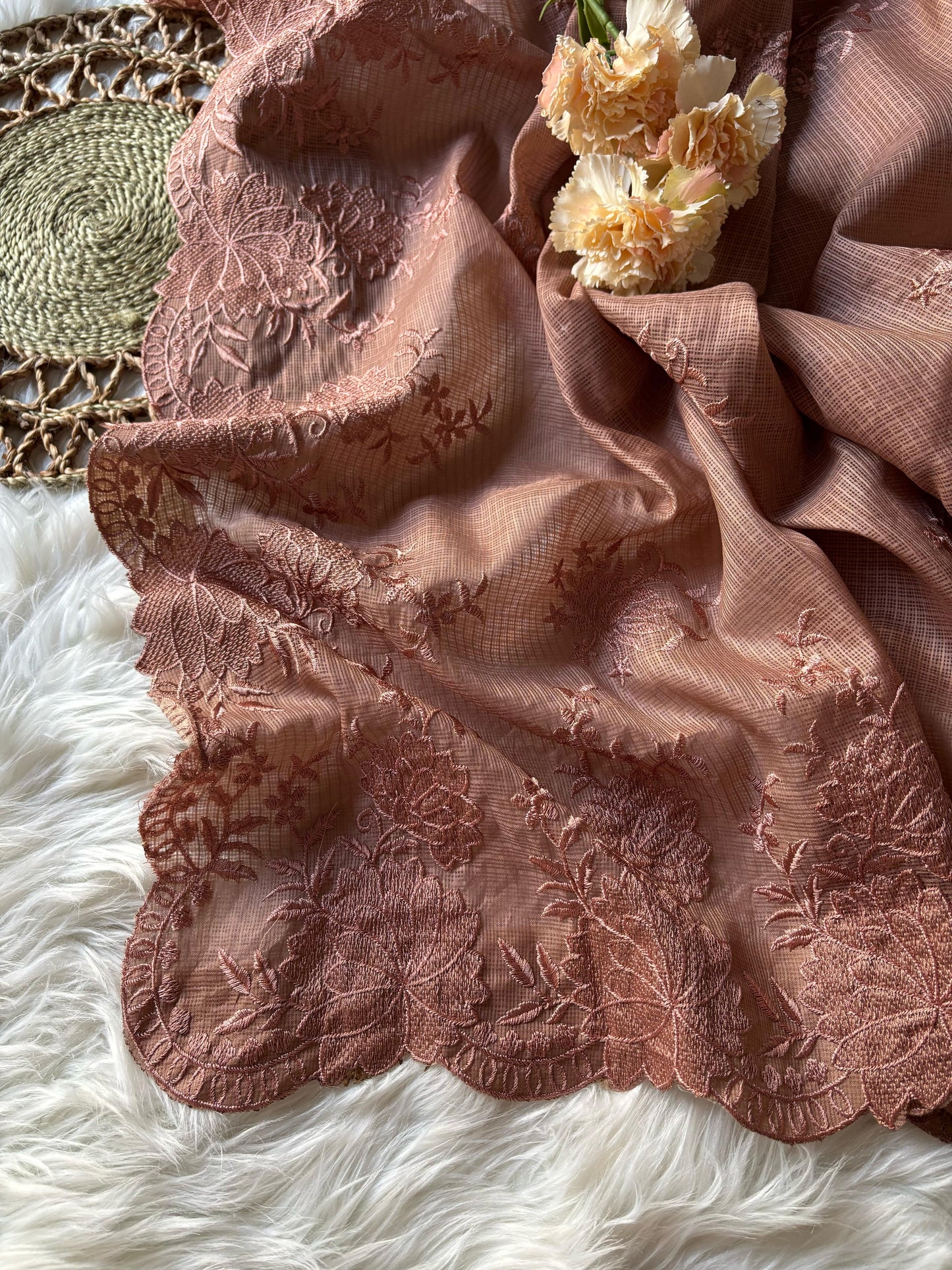 Kota chex saree with Stitched Blouse luxe