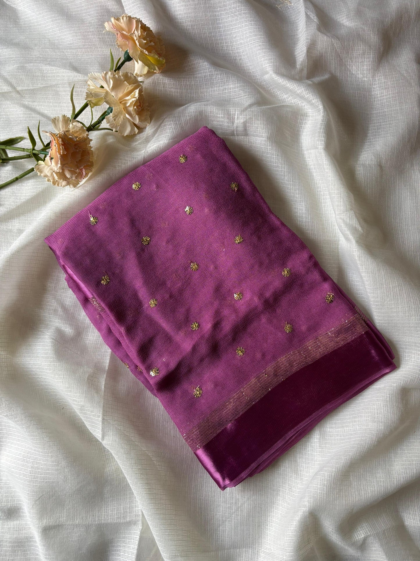 Georgette saree with stitched blouse
