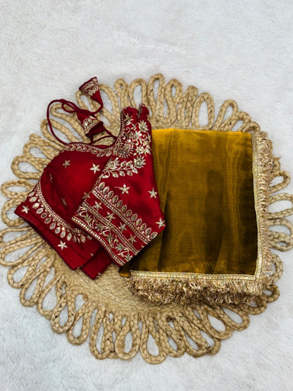 Jimmy choo saree with stitched  blouse