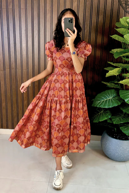 Cotton Silk Printed Gowns