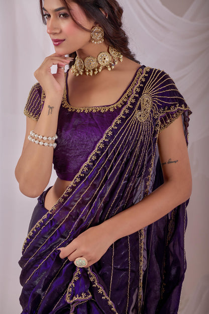 Space silk Luxe Maggam work saree Uniqe sarees