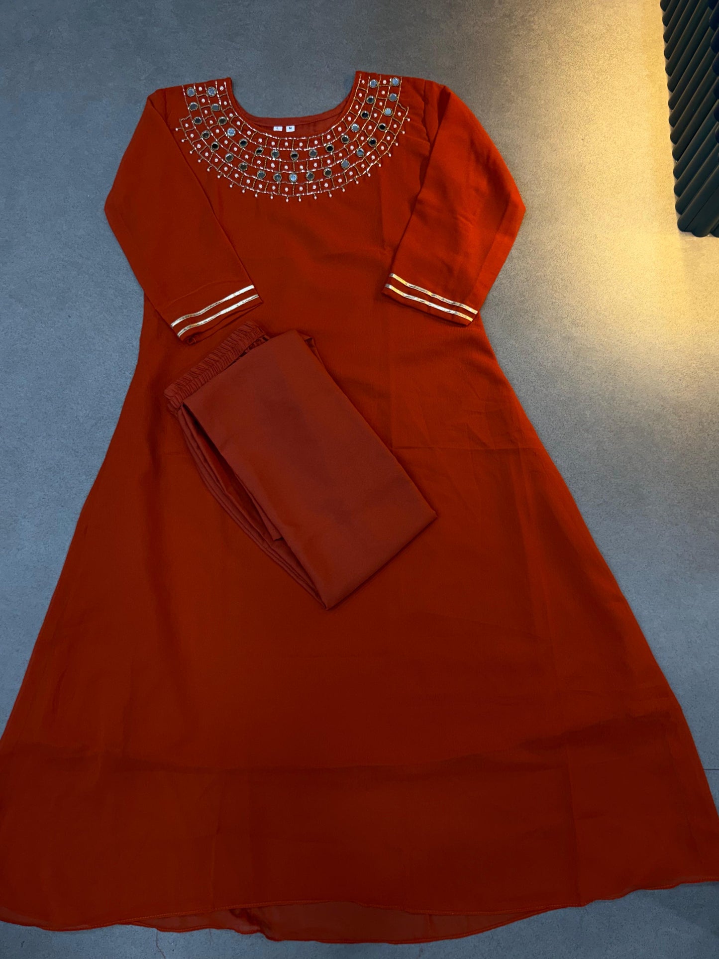 Diwali Mirror kurtis with heavy neck work