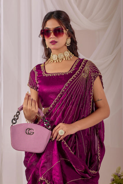 Space silk Luxe Maggam work saree Uniqe sarees