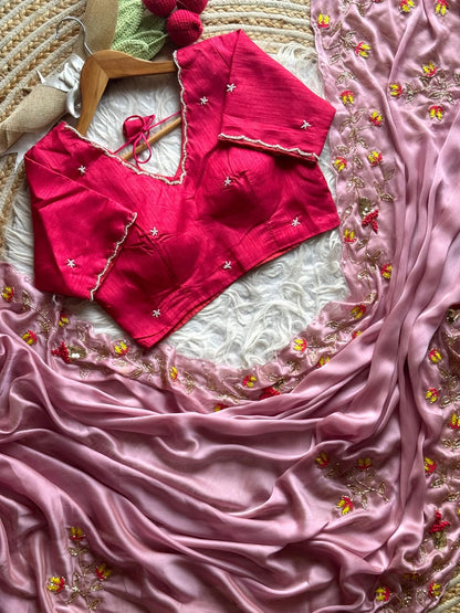 Luxe Pearl Stitched Blouse sarees