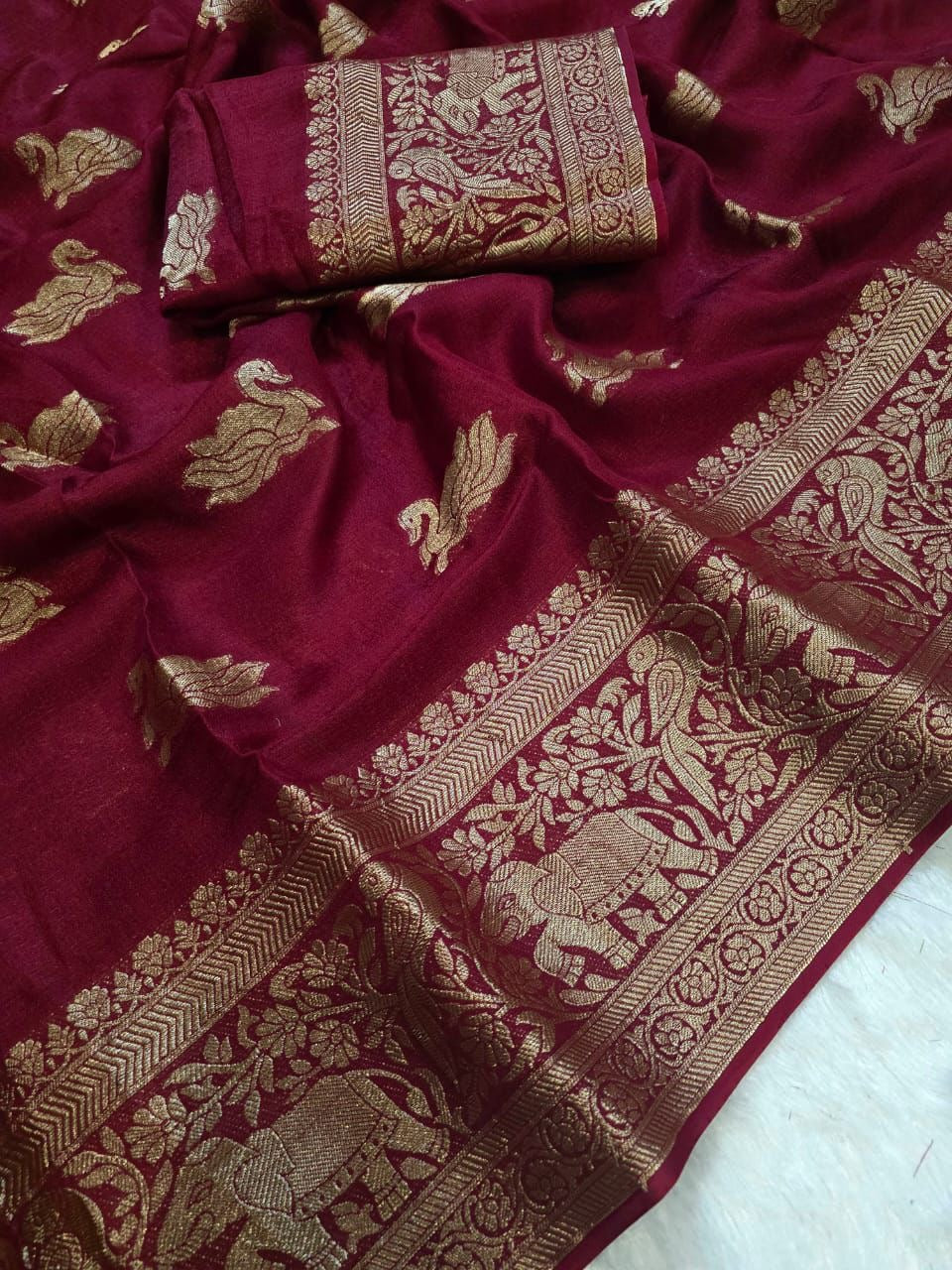 Khadi Viscose Border Sarees