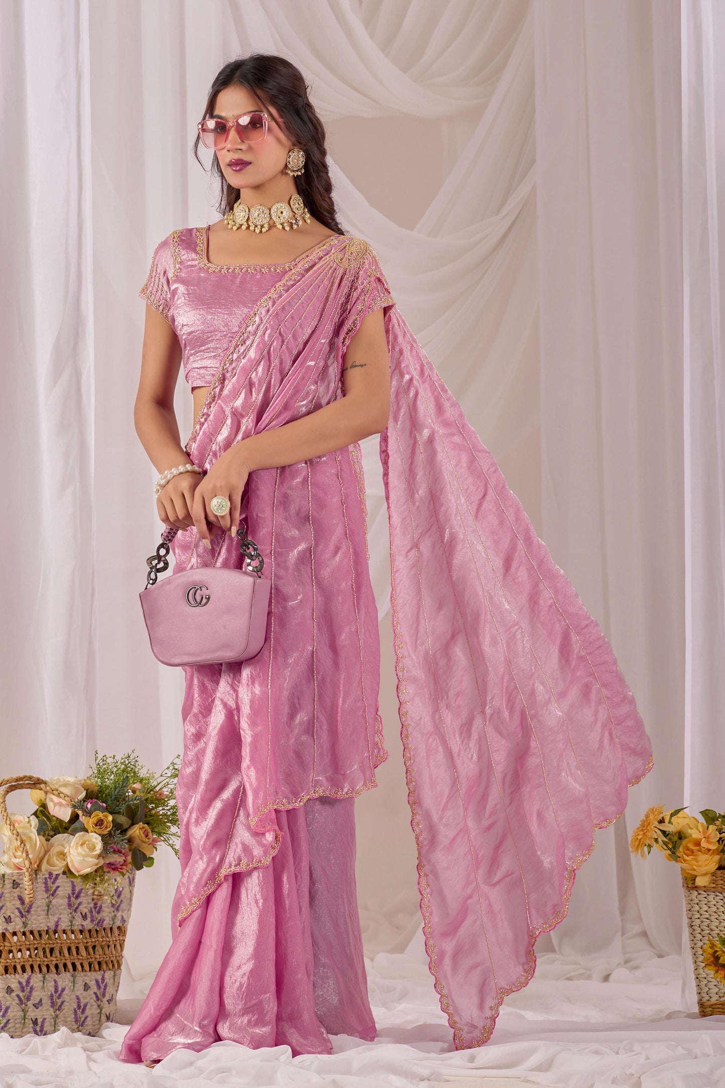 Space silk Luxe Maggam work saree Uniqe sarees