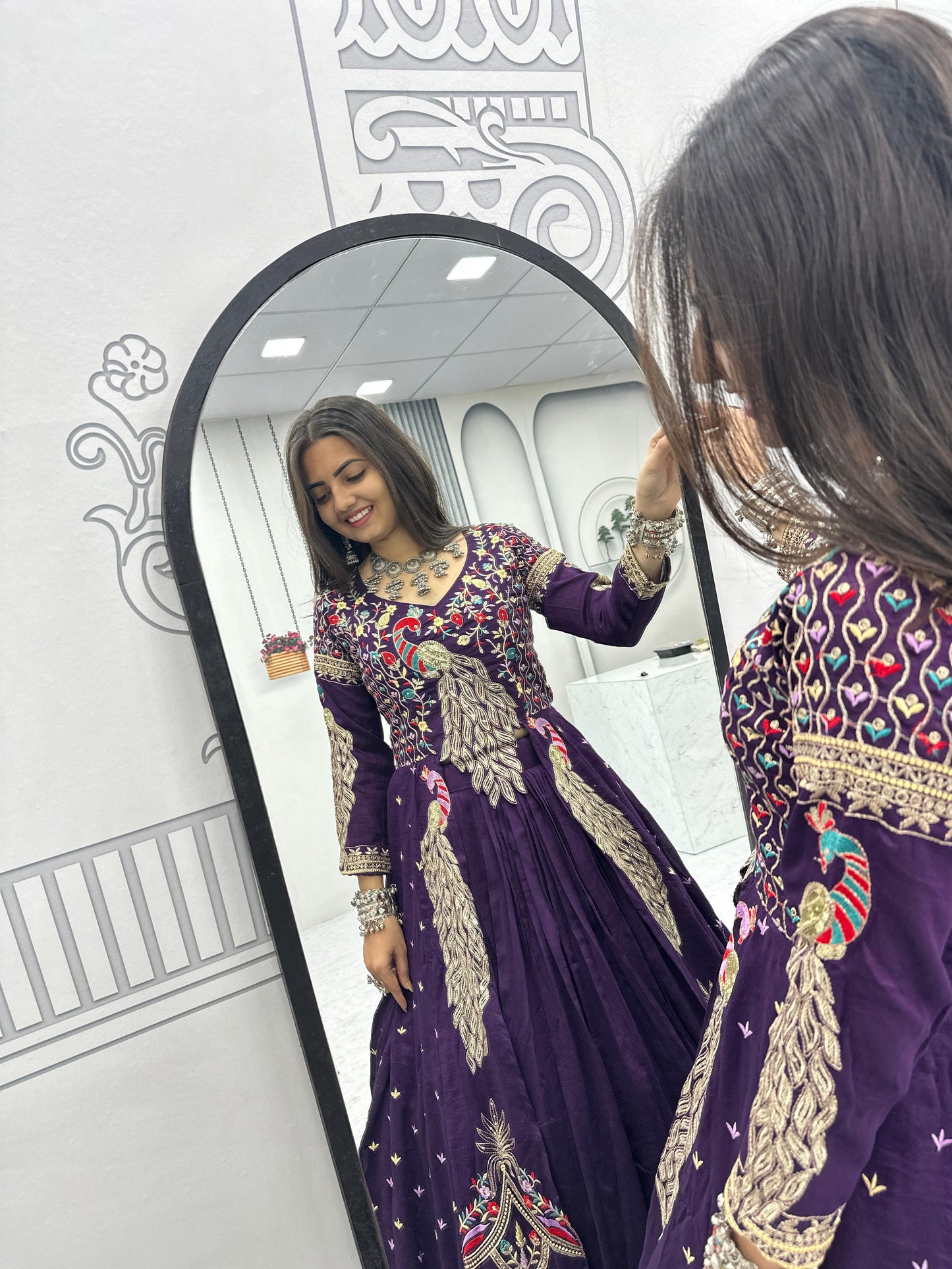 Partywear Set – Top, Lehenga & Shrug For Diwali 🍂