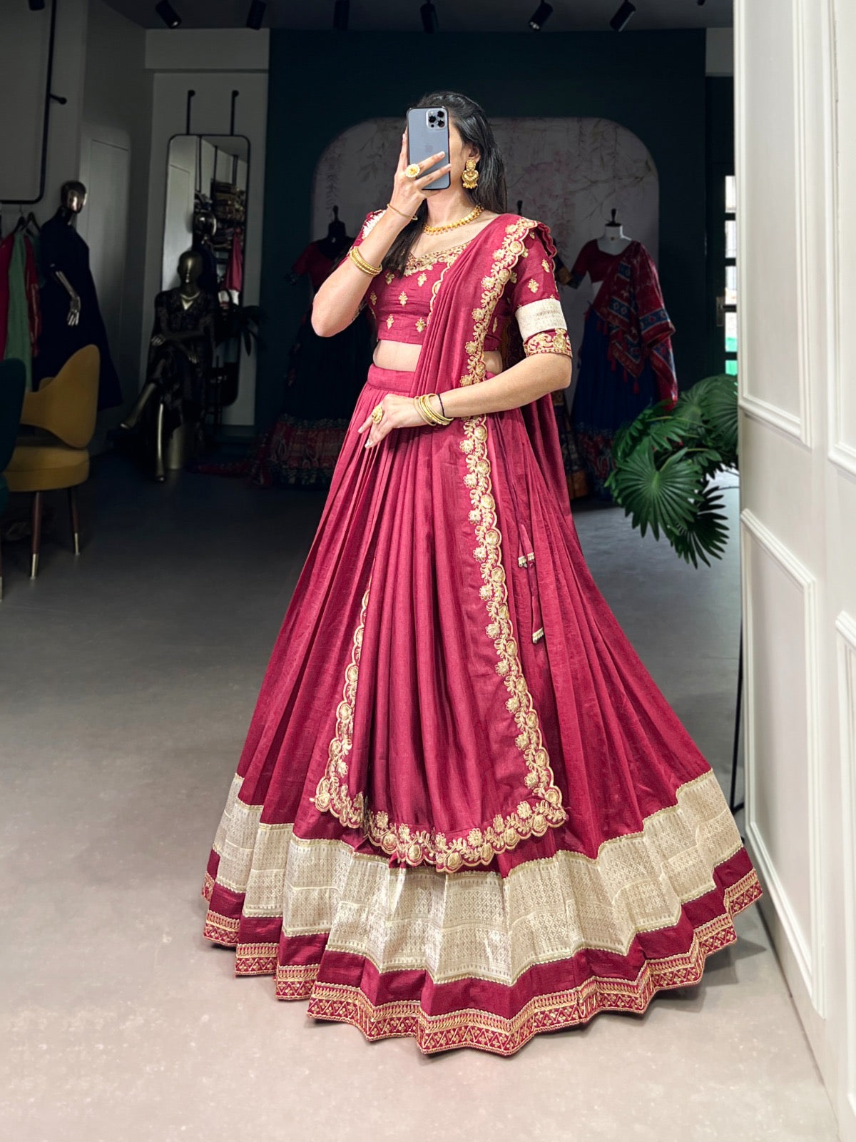 Festival Wibe lehengas vichitra silk  work