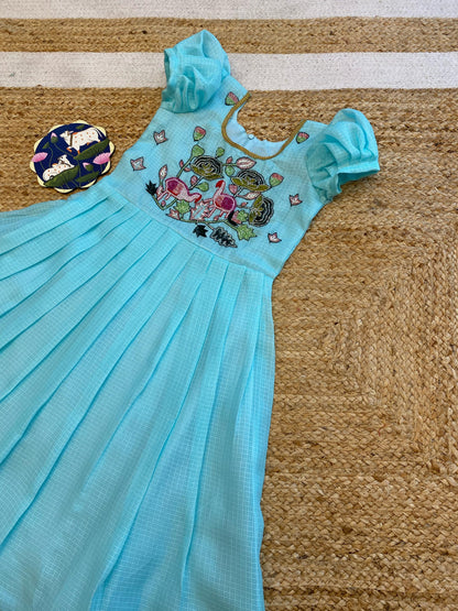 Kids Kora Gowns with embroidery work