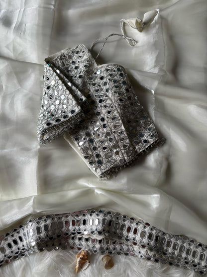 Stitched Blouse With Mirror Saree