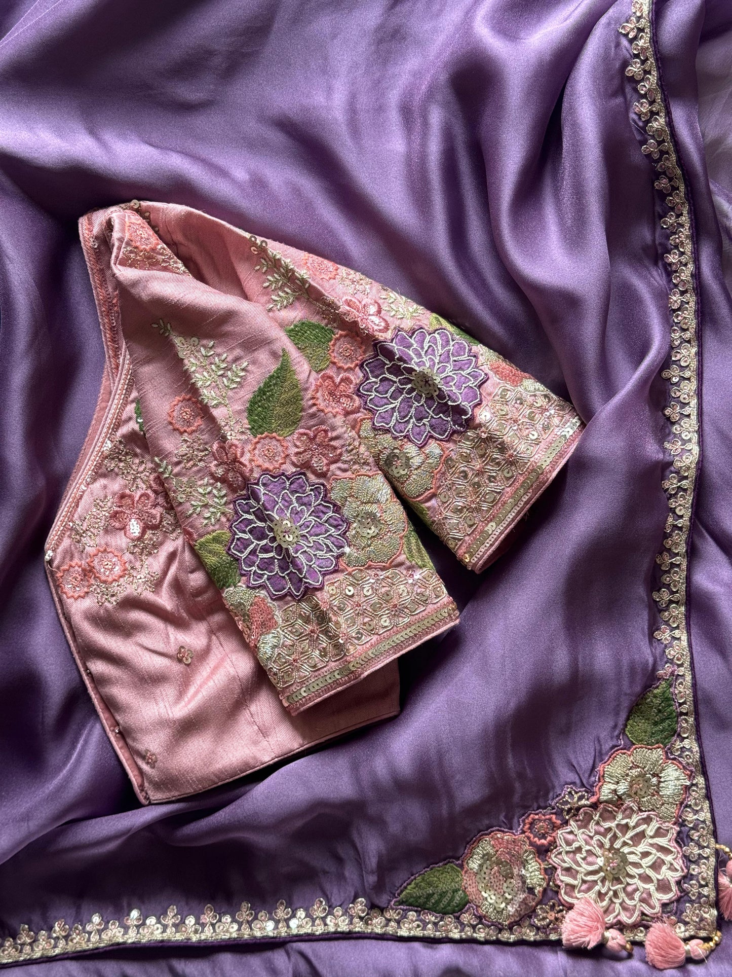 Premium Crape Silk Sequence Stitched Blouse