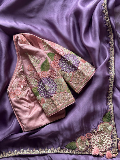 Premium Crape Silk Sequence Stitched Blouse