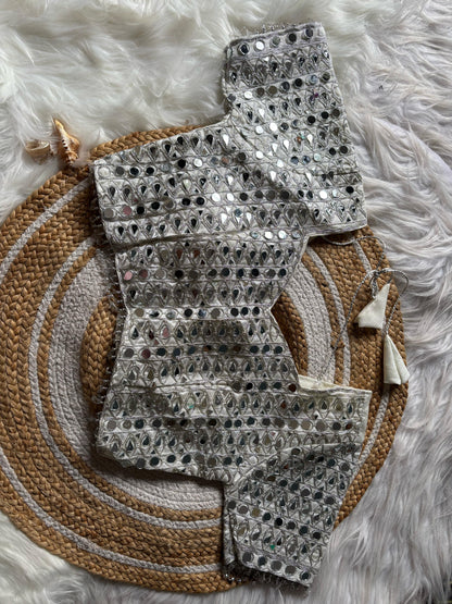Stitched Blouse With Mirror Saree