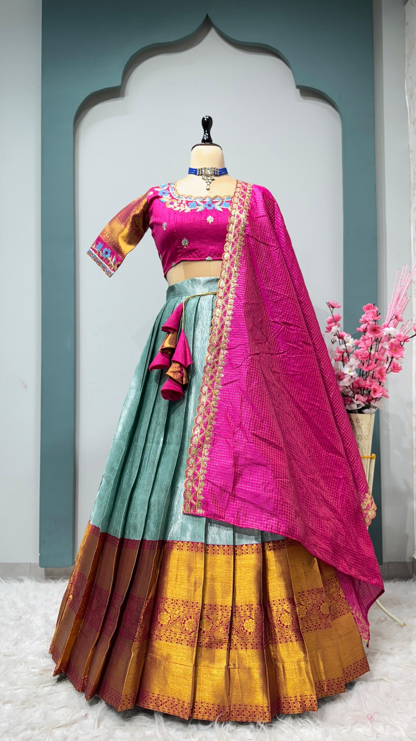 Kanchipuram Lehenga with belt