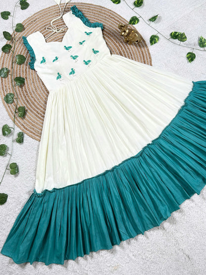 Mull mull maggam  work gowns