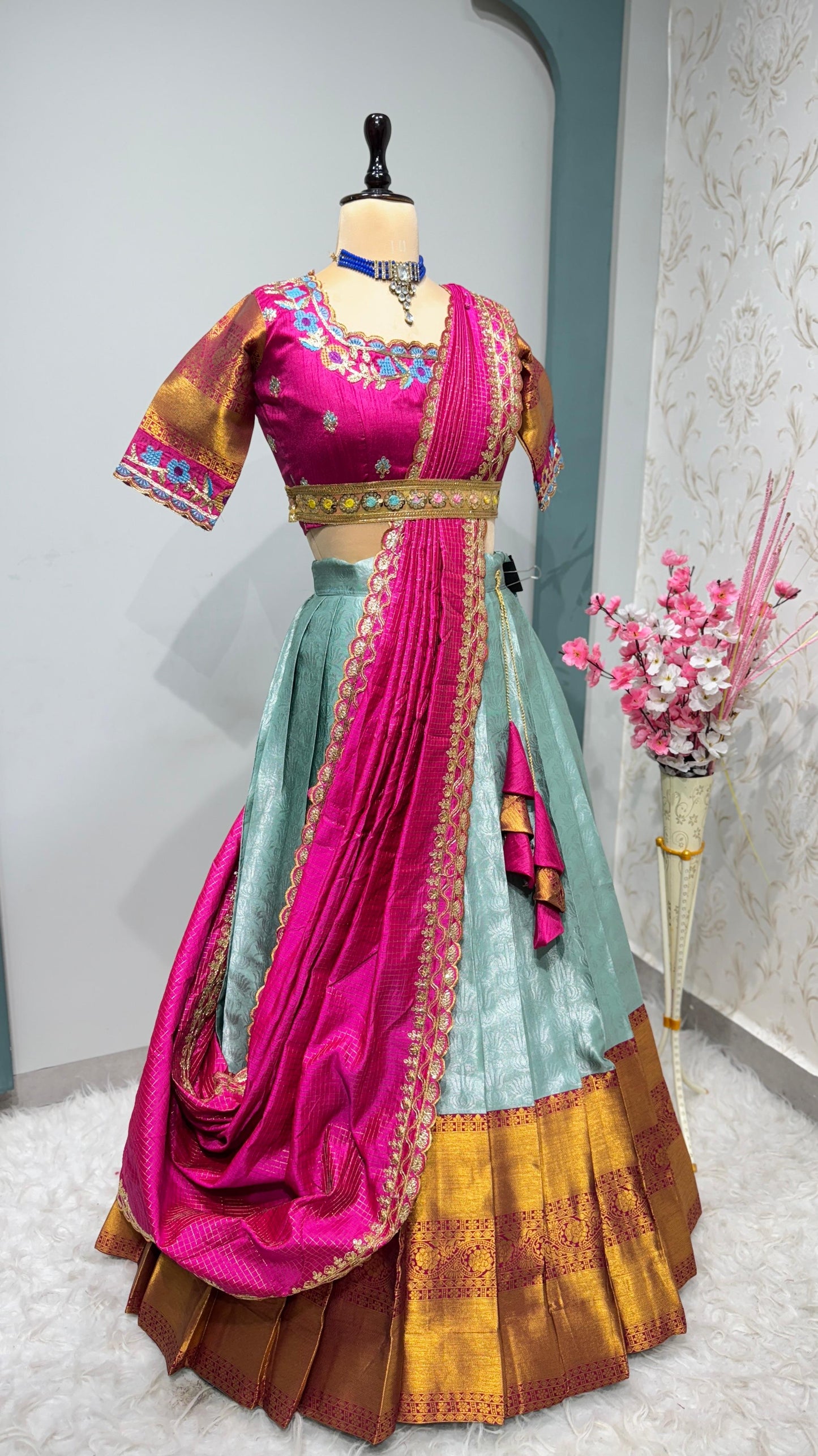 Kanchipuram Lehenga with belt