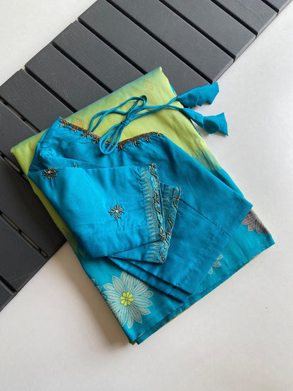 Soft silk luxe saree with stitched Blouses