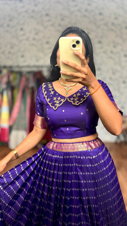 Vintage Vibe Fusion Maggam Lehenga