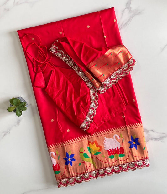 Banarasi Paithani saree with stitched blouse