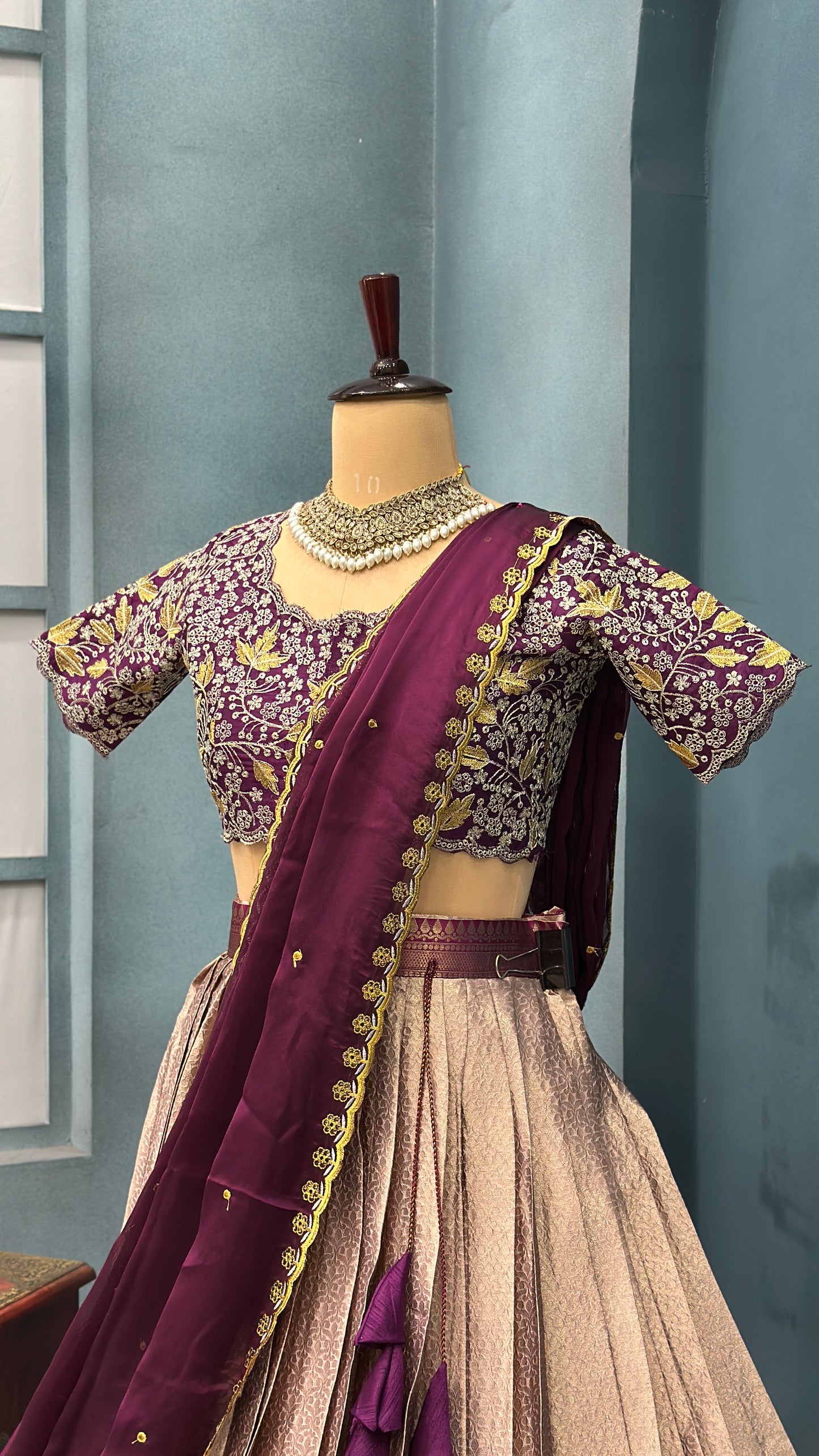 Kanchipuram Stitched Lehenga set