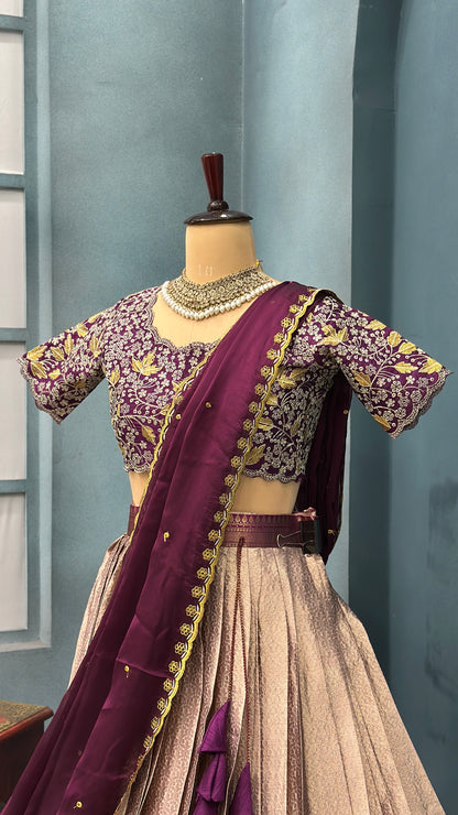Kanchipuram Stitched Lehenga set