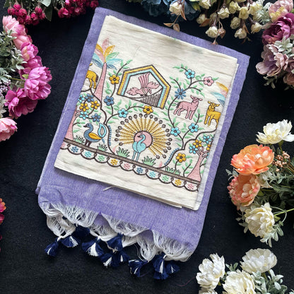 Khadi cotton with embroidery work blouse